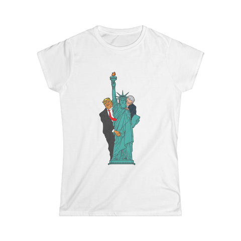 Trump Biden Statue Of Liberty - Menage A Trois - Women's T-Shirt