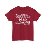 Thousands Of My Potential Children Died On Your Daughter's Face Last Night - Men's T-Shirt