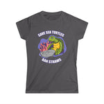 Save Sea Turtles. Ban Straws - Women's T-Shirt