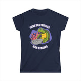 Save Sea Turtles. Ban Straws - Women's T-Shirt