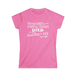 Thousands Of My Potential Children Died On Your Daughter's Face Last Night - Women's T-Shirt