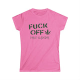 Fuck Off - I Have Glaucoma (With Pot Leaf) - Women's T-Shirt